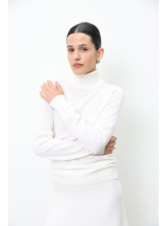 OFF White タートルネック　XS Cordera Viscose Shimmery Turtleneck Sweater, Off-White – Glasswing